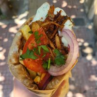 Greek Mushroom Gyros at Mama Tierra - Acropolis in Athens