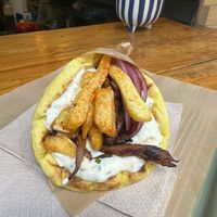 Greek Mushroom Gyros  at Mama Tierra - Acropolis in Athens