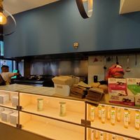 View from inside, counter and kitchen. at Mama Tierra - Acropolis in Athens