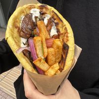 Greek mushroom gyros  at Mama Tierra - Acropolis in Athens