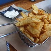 Fries and garlic mayo at Mama Tierra - Acropolis in Athens