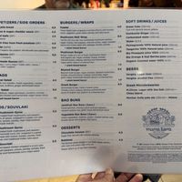 Menu at Mama Tierra - Acropolis in Athens