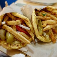 Vegan Chicken Souvlaki Pita  at Mama Tierra - Acropolis in Athens