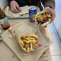 mushrooom & chicken gyros  at Mama Tierra - Acropolis in Athens