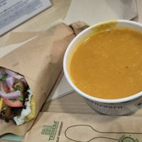 Gyro and yummy soup 🍲 at Mama Tierra - Acropolis in Athens