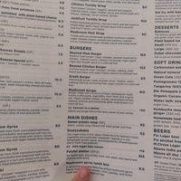 Menu at Mama Tierra - Acropolis in Athens