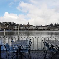 Lake view at Seebistro LUZ in Luzern