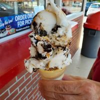 Peanut butter ice cream with oreos? Yes please! at Bruster's Real Ice Cream in Carlisle