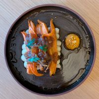 Roasted carrots with homemade cashew cheese at plant. in Luzern