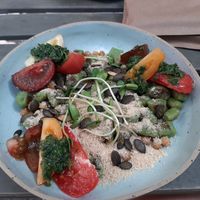 Green gnocchi at Owca Cała in Poznan