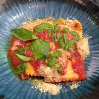 Starter ravioli at Owca Cała in Poznan