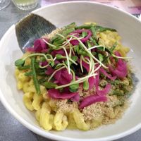 Caserecce with green beans at Owca Cała in Poznan