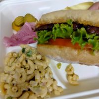 TLT special with mac salad. Filling, tasty, satisfying. at Flame-N-Ray's in Eugene