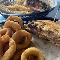 Patty Melt, onion rings, schwarma wrap, fries  at The Green Table in Palm Harbor