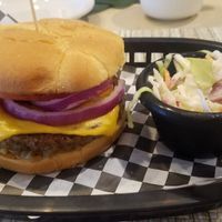 Impossible burger and cole slaw! at The Green Table in Palm Harbor