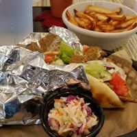 Seitan Gyro with fries at The Green Table in Palm Harbor