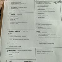 The menu  at Oproer Brouwerij Biercafé in Utrecht