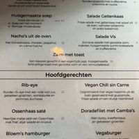 Menu  at Bloem in Ede