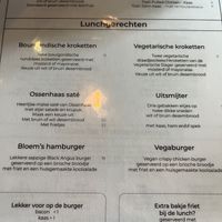 Menu  at Bloem in Ede