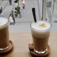 2x Latte vegan at LUSH Cafe in Munich
