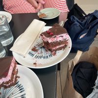 Chocolate raspberry cake  at LUSH Cafe in Munich