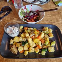 Rosted dumplings with veggies at Gasthaus-Pension Sonnenhof in Ulrichsberg