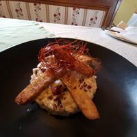 Eierschwammerrisotto mit veganen Pilzfunghi at Gasthaus-Pension Sonnenhof in Ulrichsberg