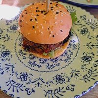 Mini Vegan burger at Boaty's Tapas Café in Praia Da Luz