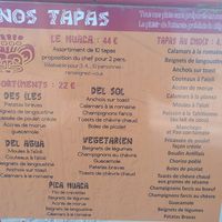 Menu at Le Huaca in Saint-cyprien