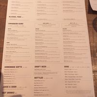 Drinks menu at Turtle Bay in Coventry