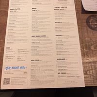 Food menu at Turtle Bay in Coventry