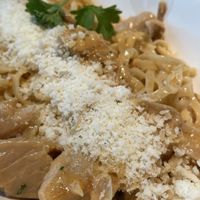 No pollo pasta, great “chicken” texture    at Vapiano in Riga