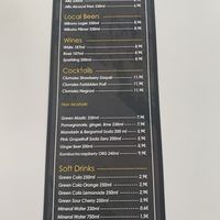 Drink Menu (back)  at Rhino Vegan Beat in Mykonos