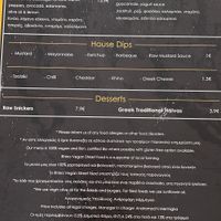 Updated menu  at Rhino Vegan Beat in Mykonos