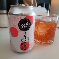 Raspberry kombucha 😍 at Rhino Vegan Beat in Mykonos