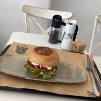 Rhino burger  at Rhino Vegan Beat in Mykonos