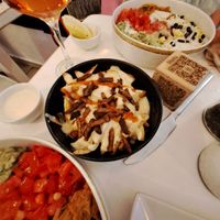 Loaded fries at Rhino Vegan Beat in Mykonos