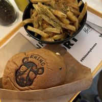 Holly Green Burger Meal  at Rhino Vegan Beat in Mykonos