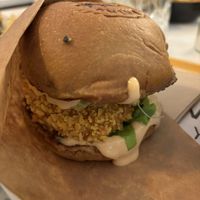 Holly Green Burger  at Rhino Vegan Beat in Mykonos