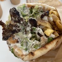 Truffle mushroom souvlaki   at Rhino Vegan Beat in Mykonos