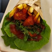 Chick n fitty gluten free gyro at Rhino Vegan Beat in Mykonos