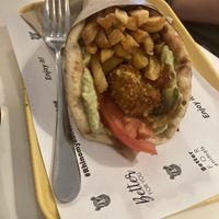 Tofu chicken gyros  at Rhino Vegan Beat in Mykonos