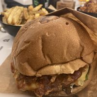 Bad rhino burger  at Rhino Vegan Beat in Mykonos