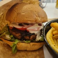 greek burger at Rhino Vegan Beat in Mykonos