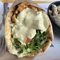 Chick’n souvlaki   at Rhino Vegan Beat in Mykonos