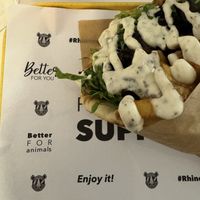 Truffle trouble wrap was delicious   at Rhino Vegan Beat in Mykonos