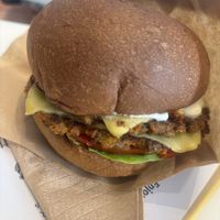 Cheese burger   at Rhino Vegan Beat in Mykonos