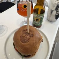 Chick n’ Crispy and cactus beer  at Rhino Vegan Beat in Mykonos