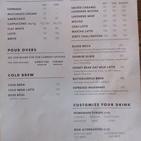 Drinks menu at Bella Goose Cafe on the Pond in Chiang Mai