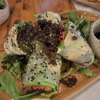 Vegan summer rolls  at Maré Comida Com Vida in Fernando De Noronha